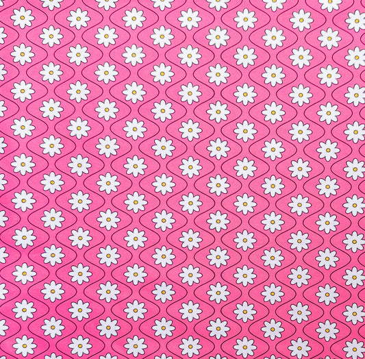 Berry Retro Flower - Headwrap (Thin Scuba)