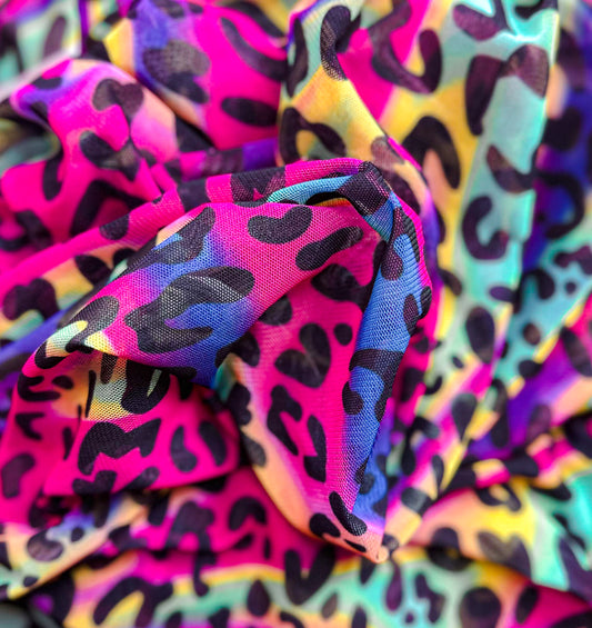 Electric Leopard Mesh - Headwrap