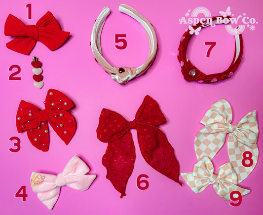 Valentine Bows and Headbands