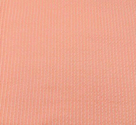 Peach Wavy Ribbed - Single Bow