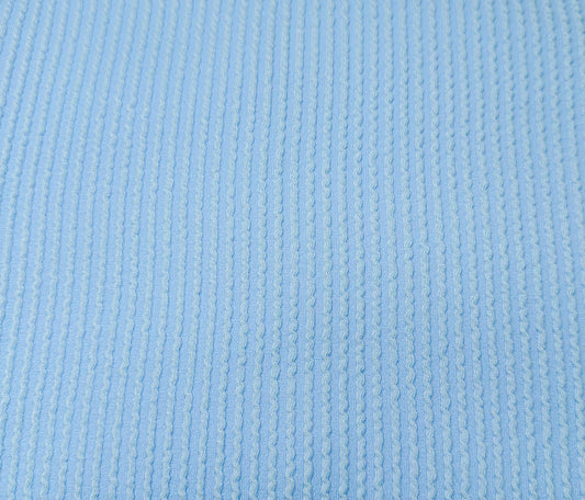 Blue Powder Wavy Ribbed - Single Bow