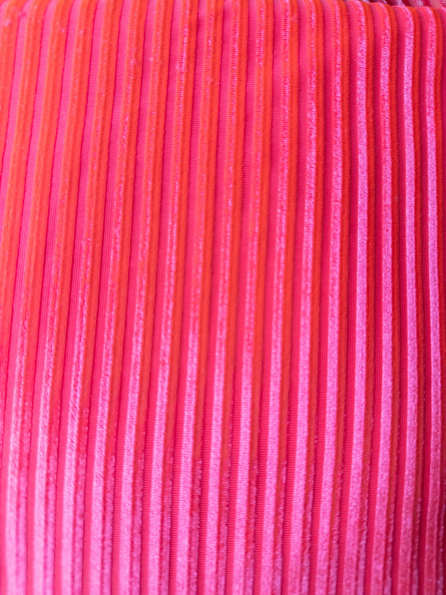 Neon Pink Ribbed Velvet - Single Bow