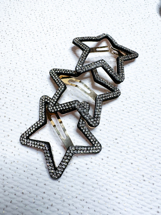 Rhinestone Star Snap Clips