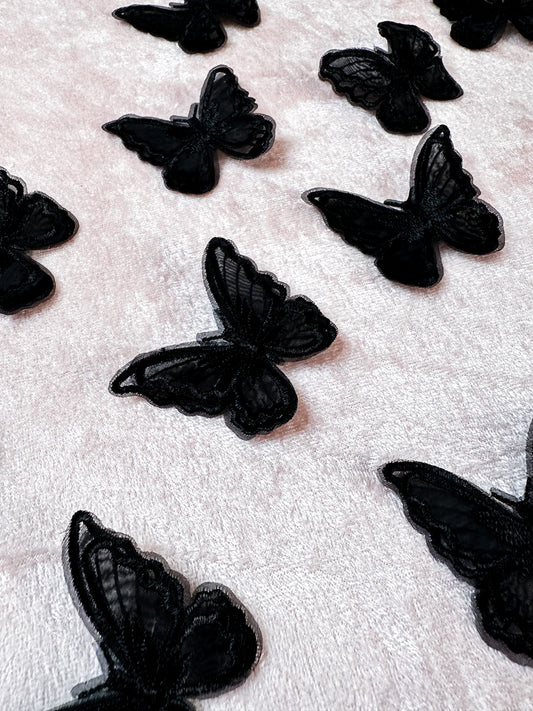 Black Lace Butterfly Clips