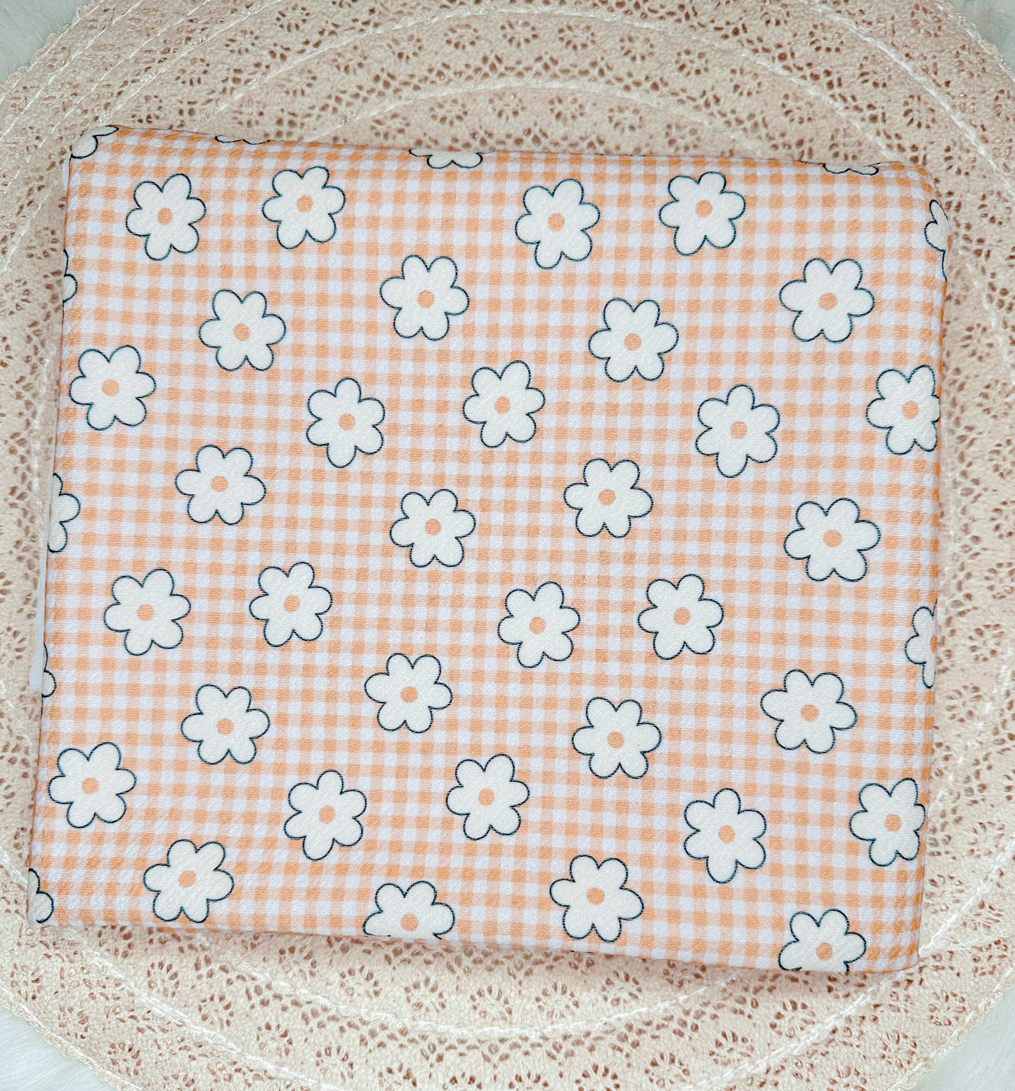 Orange Daisy Gingham - Headwrap