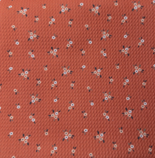 Muted Orange Floral Bullet - Single Bow