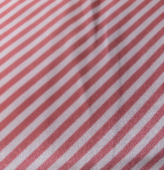 Pink Diagonal Stripe Velvet - Single Bow