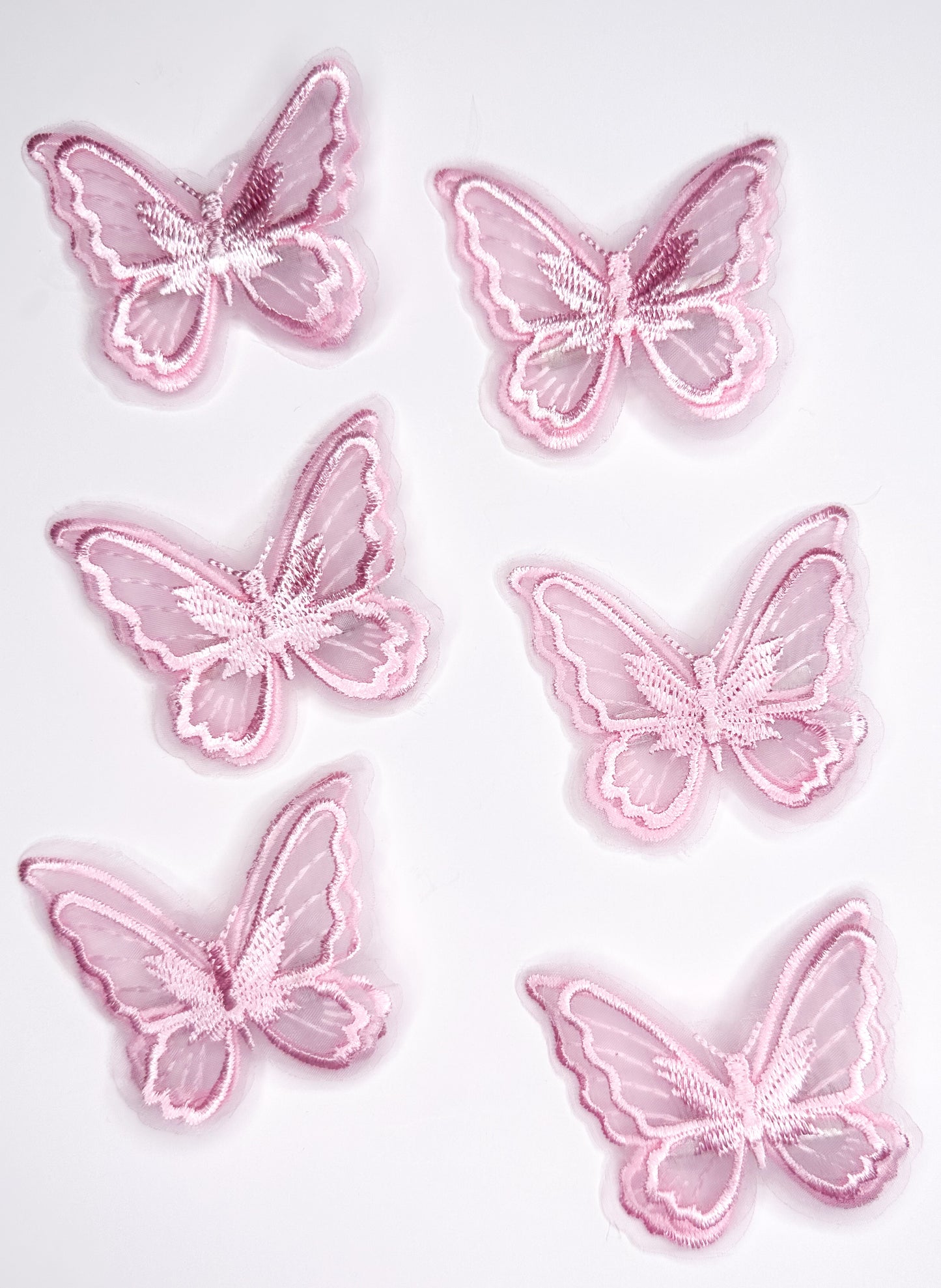 Pink Lace Butterfly Clips