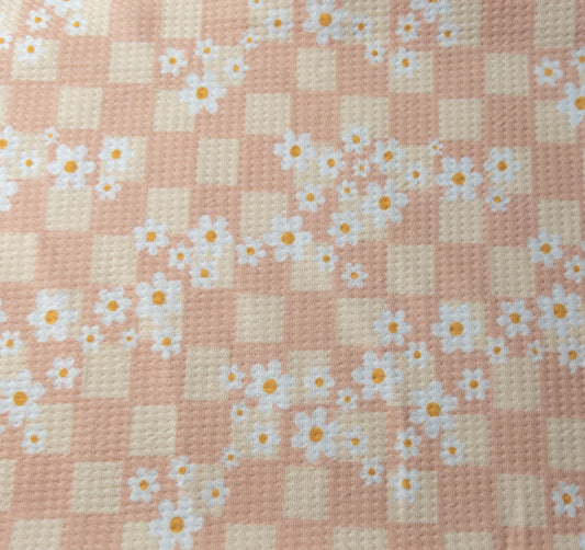 Pink Daisy Checks - Single Bow