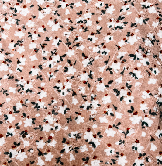 Pink Floral Eyelet - Piggies